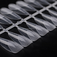 Formes Françaises Doubles Intérieures – Capsules d'Ongles Longues Ovales pour Extension d'Ongles Artificiels, Designs de Salon avec Lignes Guidées, Capsules en Gel Souple