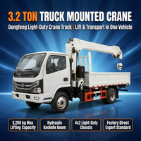 Grue hydraulique montée sur camion Dongfeng 4x2 6 tonnes à flèche droite avec pompe, hauteur de levage 13m, pour travaux de construction et levage urbain
