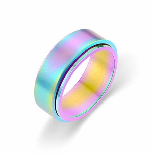 Matte Thời Trang Giản Dị Vài Vòng Giải Nén Quay Titan Thép Không Gỉ Yoga Thép Không Gỉ Thiền Xoay Tay Đồng Bằng Vòng Lặp - Product Image 6