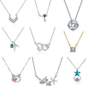 V & R оптовая продажа модные браслеты ручной работы Агат, алмаз, покрытые белым золотом, 925 стерлингового серебра ювелирные изделия ожерелье для женщин