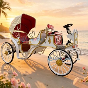 Hot-selling electric carriages, classical white and red sightseeing <b>coaches</b> and wedding party carriages are sold - Product Image 2