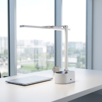Lampe de table LED pliable à commande tactile, intensité réglable, 3 températures de couleur, protection des yeux, sans scintillement, chargement USB, horloge pour salle d'étude