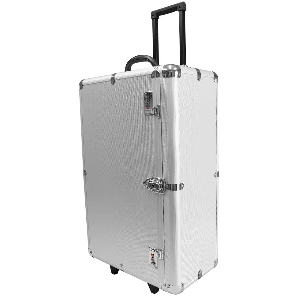 Tekerlekler ile alüminyum takı tepsi taşıma çantası özelleştirilmiş boyutu ile tepsileri tutun