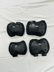 Ensemble de protections genoux et coudes Galaxy Tactical noires à coque rigide réglables, durables, anti-impact, équipement de protection de remplacement pour l'extérieur - Product Image 2