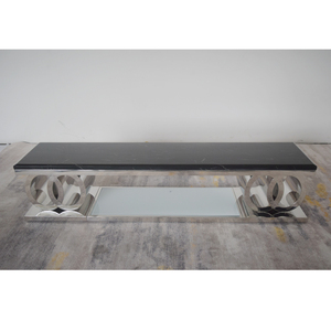 Modernos Soportes de <span class=keywords><strong>TV</strong></span> de Mármol Negro para Sala de Estar, Soporte de Exhibición de <span class=keywords><strong>TV</strong></span> Publicitario, Soporte de <span class=keywords><strong>TV</strong></span> Plateado Antiguo - Product Image 6