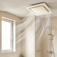 Ventilateur d'extraction domestique 220V pratique, monté sur conduit, fiable, blanc, de forme carrée, léger, pour toilettes