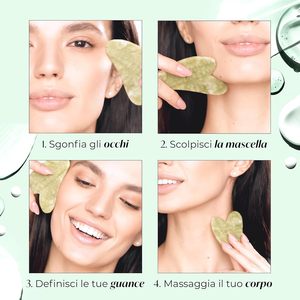 Masseur facial en <span class=keywords><strong>jade</strong></span> Gua Sha |   Kit <span class=keywords><strong>de</strong></span> soin anti-rides en <span class=keywords><strong>pierre</strong></span> <span class=keywords><strong>de</strong></span> <span class=keywords><strong>jade</strong></span> Guasha |   Kit complet pour le visage, le corps et les pieds à usage domestique - Product Image 4