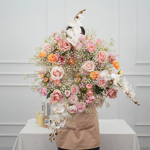 <b>Artificial</b> Silk Rose Wedding Flower wreath Center Pieces Table Decoration for Wedding Arrangement - Product Image 1