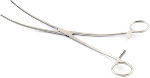 Obexa 80mm Curved DeBakey Stainless Steel Aorta Aneurysm <b>Clamp</b> 10.25" (26cm) Reversed Shank Curvature Surgical Instrument Basis - Product Image 2