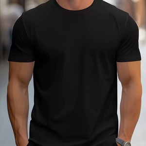 T-shirt da uomo in cotone 100% tinta unita abbigliamento Casual di alta qualità per l'estate 180 grammi di tessuto tinta unita vestiti alla rinfusa - Product Image 2