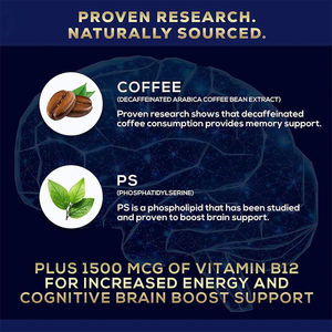 Gommes naturelles pour la santé du cerveau Nootropics Supplément pour mémoire Focus Phosphatidylsérine Vitamines B6 B12 Produit de beauté - Product Image 2