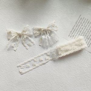 Nuevo lazo de encaje de 4 cm con borde ondulado para accesorios de cabello DIY, bonito lazo hecho a mano con patrón floral, correa para clavícula de tela de malla para prendas. - Product Image 6