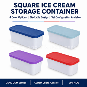 Contenedor Rectangular de 2L para Gelato con Tapa de Silicona y Recipiente de Plástico para Helado, Contenedor para Gelato, Proveedor de <span class=keywords><strong>Amazon</strong></span> - Product Image 2