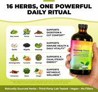 Tetes Herbal Alami Ekstrak Vegan Label Pribadi OEM ODM Suplemen Imunitas Dewasa dengan Logo Kustom Soursop Bitters Drops