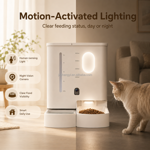 เครื่องให้อาหารสัตว์เลี้ยงอัจฉริยะแบบ WiFi พร้อมกล้องวิดีโอ 720P ควบคุมระยะไกล บันทึกเสียงได้ 10 วินาที สำหรับแมวและสุนัข - Product Image 5
