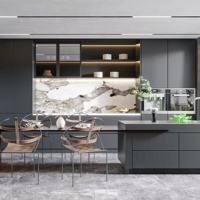 Idée de conception de cuisine moderne Prodeco Meuble d'armoire en bois intelligent comprenant un placard et des ensembles pour la menuiserie de cuisine