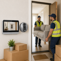 Sonnette de porte WiFi avec caméra 1080P HD, vision nocturne, enregistrement vidéo, stockage cloud, résistante à l'eau, alimentée par énergie solaire et batterie