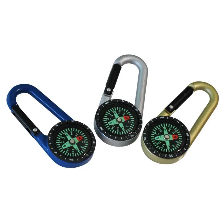 מצפן יצרנים Carabiner מצפן עם מדחום קמפינג ציוד חיצוני מצפן