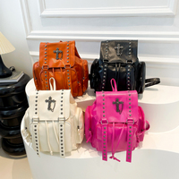 Sac à dos en cuir PU pour femmes, avec rivets, mode hiver printemps été, élégant, polyvalent, style gothique, sac à dos croisé, grande capacité, sac d'école