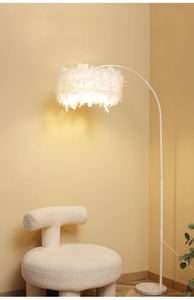Lampadaire Plume de Fer Moderne LED E26 Ra80 1600 Lumens, Luminaire Vertical Designer à Intensité Variable Blanc Chaud pour Salon et Chambre - Product Image 3