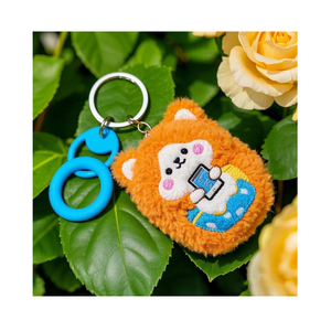 Porte-clés en peluche chat 8 cm, design personnalisé - Product Image 1