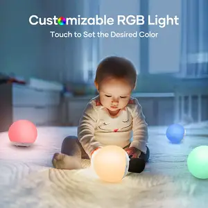 Baby Nursery Lamp Breathing Led Night Light Small Table Lamp Dimmable USB Rechargeable Nursery Night Lamp