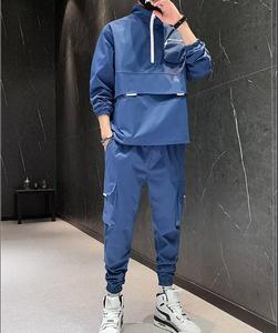 Set da uomo alla moda <span class=keywords><strong>2</strong></span> pezzi Casual con colletto rialzato mezza Zip tuta tuta da jogging Set - Product Image 5