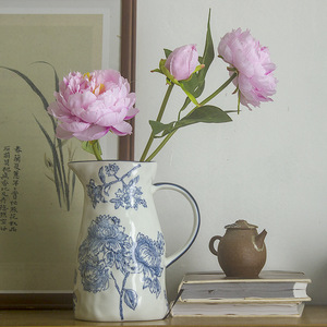 Decoración de lujo <span class=keywords><strong>para</strong></span> el hogar, venta al por mayor, jarrón de cerámica y jarra de leche, arreglo de maceta elegante <span class=keywords><strong>para</strong></span> decoración del hogar - Product Image 1