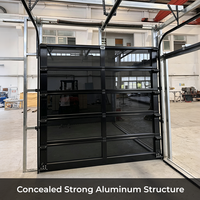 Puerta de Garaje Automática de Vidrio Templado con Marco de Aleación de Aluminio de Grado Arquitectónico, Resistente al Viento y con Vista Panorámica, Venta al Por Mayor Personalizada