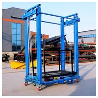Plateforme de construction mobile électrique en acier de 500 kg, hauteur 2 m, télécommande, moteur 1500 W, table élévatrice pliable