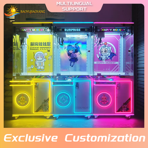 Machine à griffes d'arcade personnalisable en gros grue à pièces avec éclairage LED accepteur de billets de casier de prix distributeur automatique de jouets de type poupée - Product Image 4