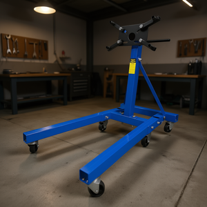 Support de réparation de moto robuste bleu, capacité 2000 lb, rotation à 360 degrés avec 6 roulettes, équipement de réparation de carrosserie - Product Image 2