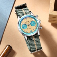 Addiesdive 2095 Nouvelle Arrivée Spéciale Montre à Quartz pour Hommes Bracelet en Nylon 3 Cadrans Chronographe 316L Acier Inoxydable BGW9 Montre de Plongée Lumineuse