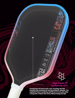 Raquette de pickleball en fibre de carbone T700, 230g, 16mm d'épaisseur, 418x190x16mm, structure nid d'abeille, fabrication OEM ODM, marque privée