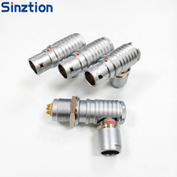 Conector de Aviación en Codo de 90 Grados Serie B 2B con Bloqueo Automático Push-Pull Personalizado OEM de Sinztion, Compatible con Conectores Circulares FHG