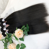 Lot de Cheveux Humains Bruts Alignés Naturellement, Non Traités, Provenant d'un Donneur Unique, Tissage Vietnamien Lisse Comme un Os, Vente en Gros