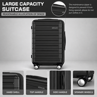 Valise à roulettes de luxe personnalisable en PC noir mat gaufré pour distributeurs de marques de prestige, commande en gros