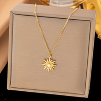 Pendentif de mode en acier inoxydable plaqué or 18 carats pour femme, bijoux personnalisés, géométrique, vintage, exquis, luxe léger, revêtement PVD