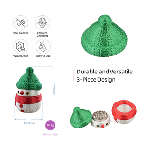 Cartoon Snowman Manual <b>Grinder</b> Plastic <b>Herb</b> <b>Grinder</b> Winter themed Smoking Accessory OEM ODM - Product Image 2