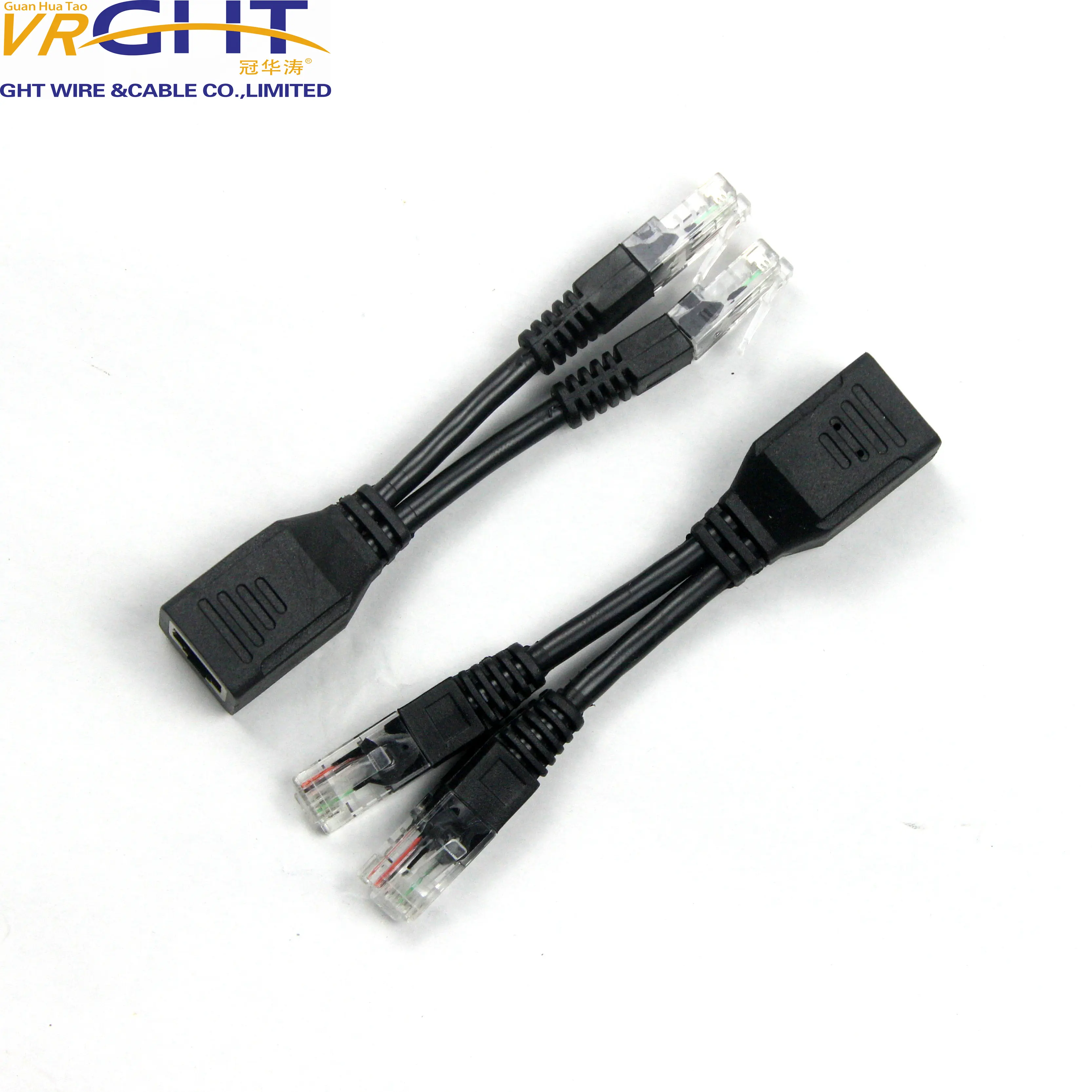 Cable uPOE 1 en 2 RJ45 divisor/combinador-Kit de 2 adaptador CCTV