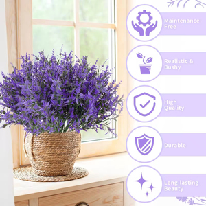 Popular planta artificial de plástico para decoración interior y exterior, arbusto artificial color lavanda. - Product Image 4