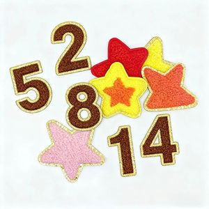 Patchs en chenille moelleux en forme de papillon et de cœur à repasser pour pulls, bonnets, sacs - Design texturé doux - Product Image 1