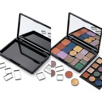 Paleta de Sombras de Ojos Profesional Vacía, Personalizable y Colorida, Compacta con Tapa de Rosca, Material AS/PET para Cosméticos