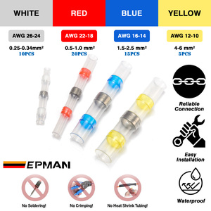 Kit de connecteurs à sertir thermosoudables, connecteurs de fils à sertir thermorétractables isolés et étanches, neufs, pour remplacement/réparation automobile - Product Image 2