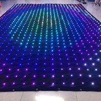 İç Mekan RGB LED Video Perde Twinkie Işık Siyah Kadife Dökümlü Kumaş Fon Perdesi Sahne Arka Planı DMX Parti için Özelleştirin