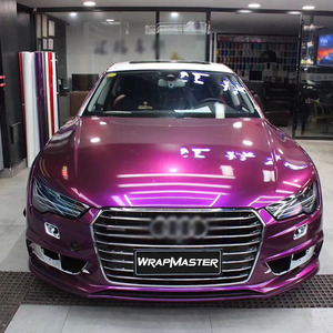 WRAPMASTER 1.52*18m Super Brillant Métallique Violet Véhicule Emballage Film Voiture Wrap Vinyle - Product Image 3