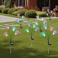 Lampe solaire LED Lily, étanche IP55, CRI70, commande par bouton, décoration lumineuse pour jardin extérieur, fleur artificielle, éclairage de fête