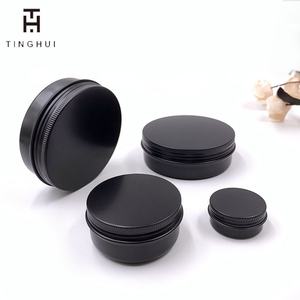กระปุกโลหะทรงกลมขนาด 100 มล. 50 มล. สีดำ กระป๋องอลูมิเนียมเปล่าพร้อมฝาเกลียวสำหรับใส่ยาหม่อง - Product Image 3