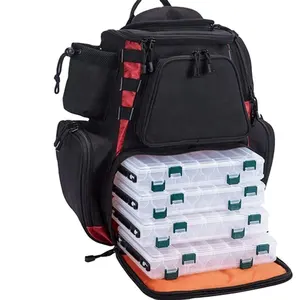Outdoor Backpack High Quality Waterproof Fishing 4 Trays Tackle Box Bag Backpack