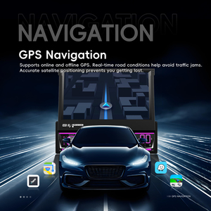Rádio de Carro Podofo 1 Din (2+64) <span class=keywords><strong>Android</strong></span> com Tela IPS de 7 Polegadas, CarPlay/<span class=keywords><strong>Android</strong></span> Auto Sem Fio, GPS, WIFI, DSP, USB, Estéreo de Carro Personalizado OEM - Product Image 4